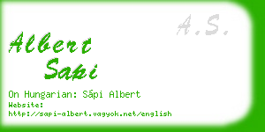 albert sapi business card