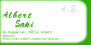 albert sapi business card